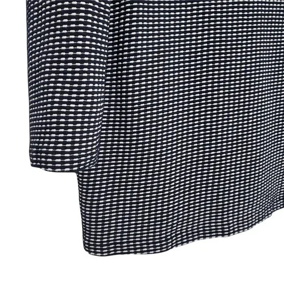 Talbots Size L Sweater Notched Neckline Basketweave Knit Cotton Blend Blue White - Picture 5 of 6